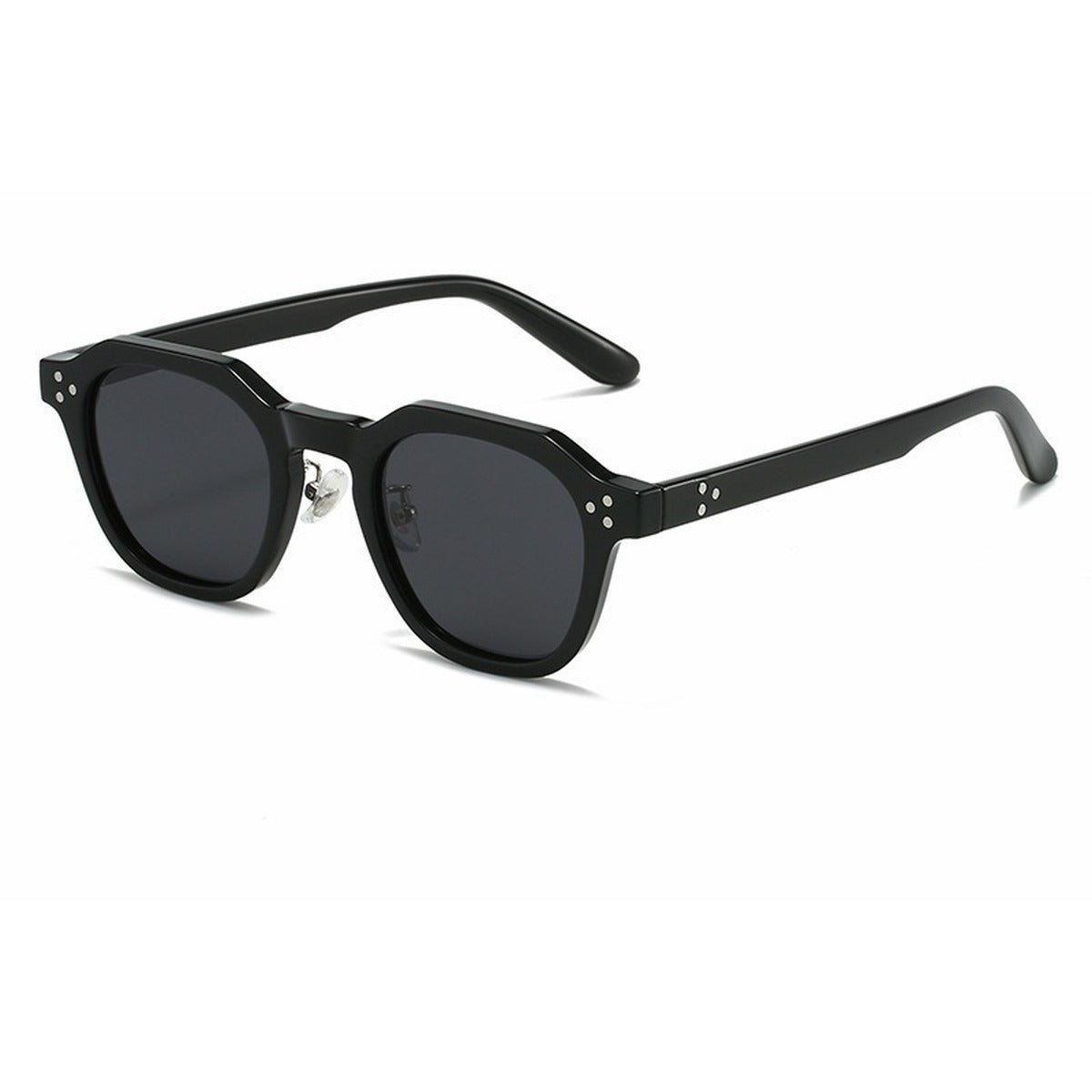 The Prescott sunglasses in Black with Smoke lenses, angled view