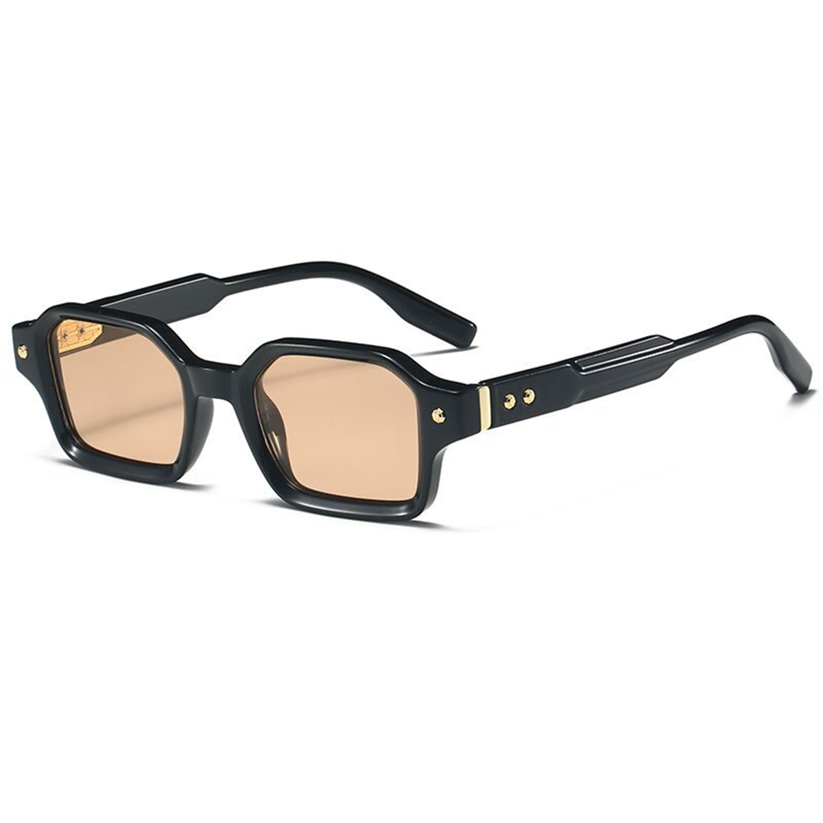 The Bennett | Square Sunglasses in Black / Brown