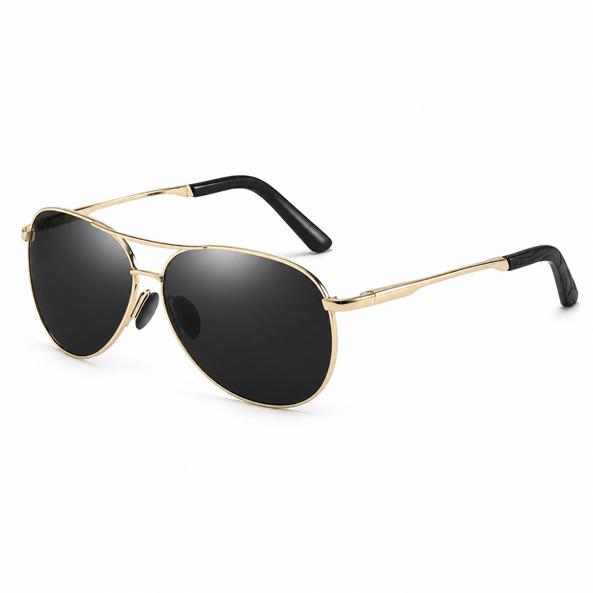 The Carson | Metal Aviator Sunglasses in Gold / Grey