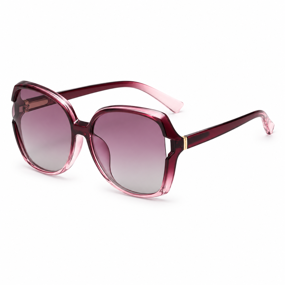 The Delaney | Oversized Butterfly Sunglasses in Burgundy Rose / Rose Gradient