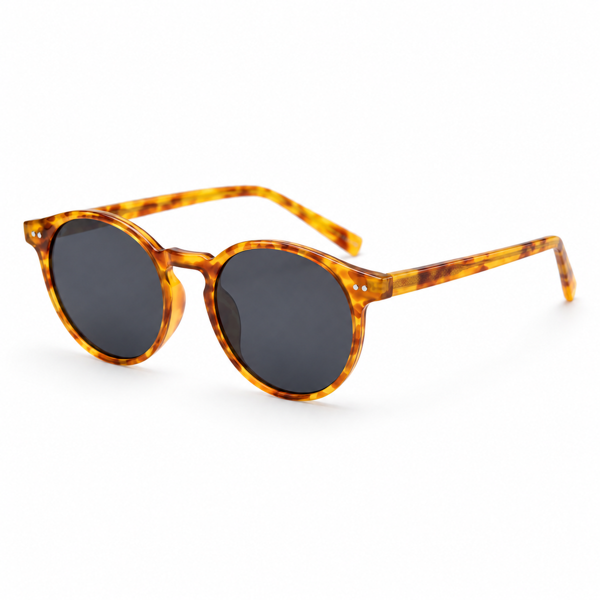 The Everett | Retro Round Sunglasses in Tortoise / Grey