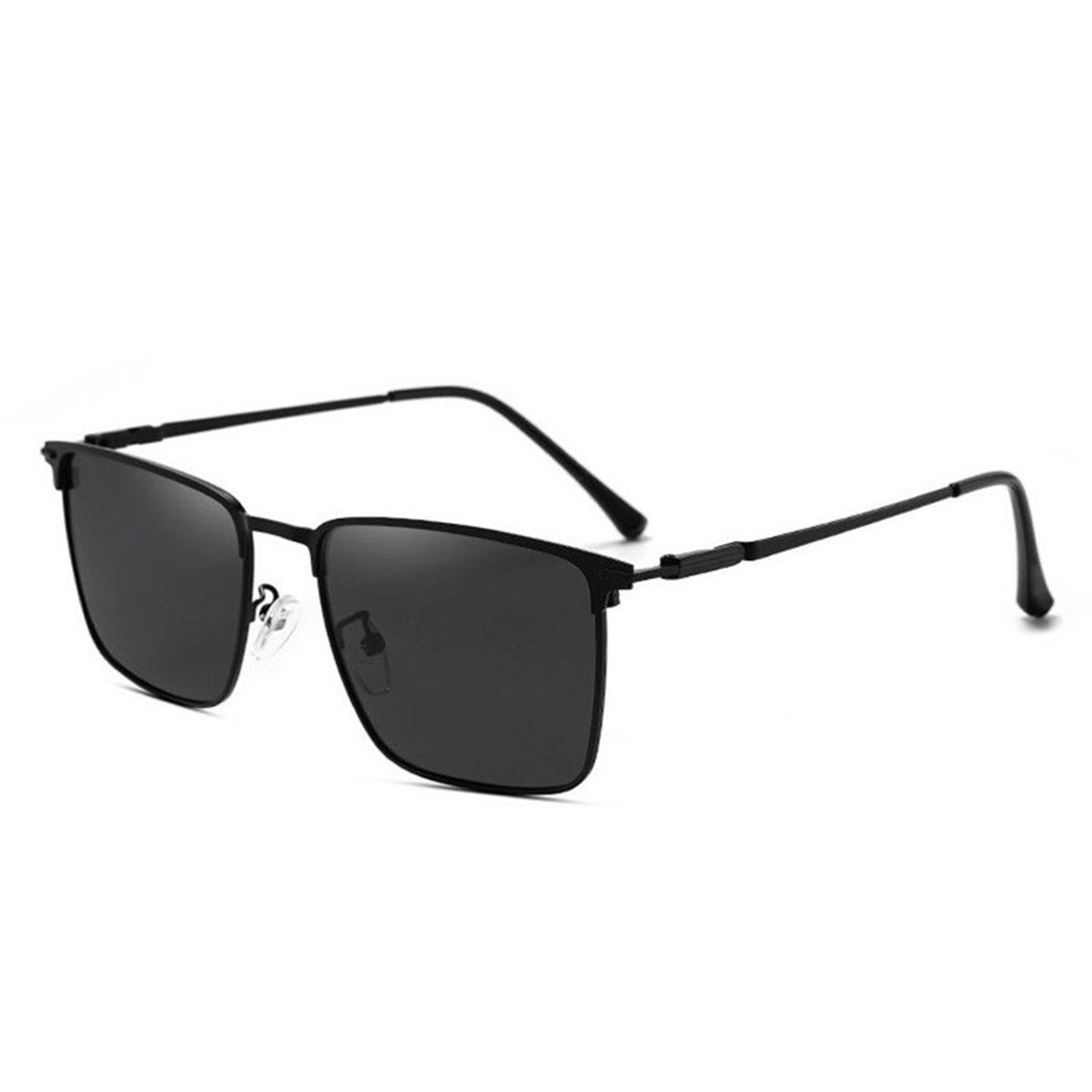 The Harrison | Metal Browline Sunglasses in Black / Grey
