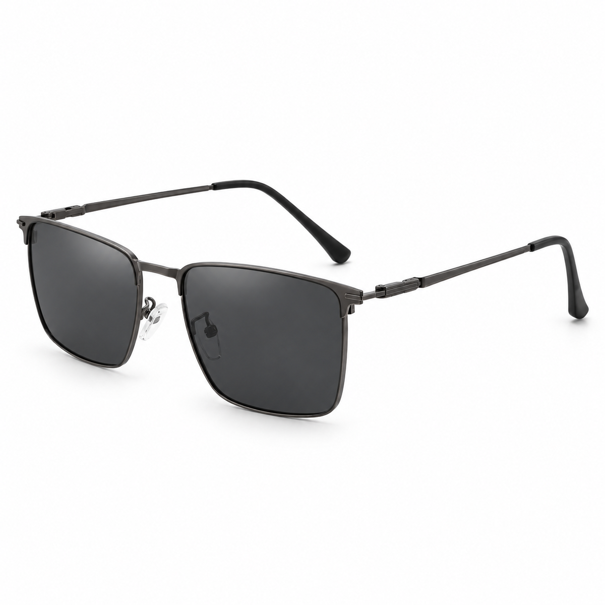 The Harrison | Metal Browline Sunglasses in Graphite / Grey