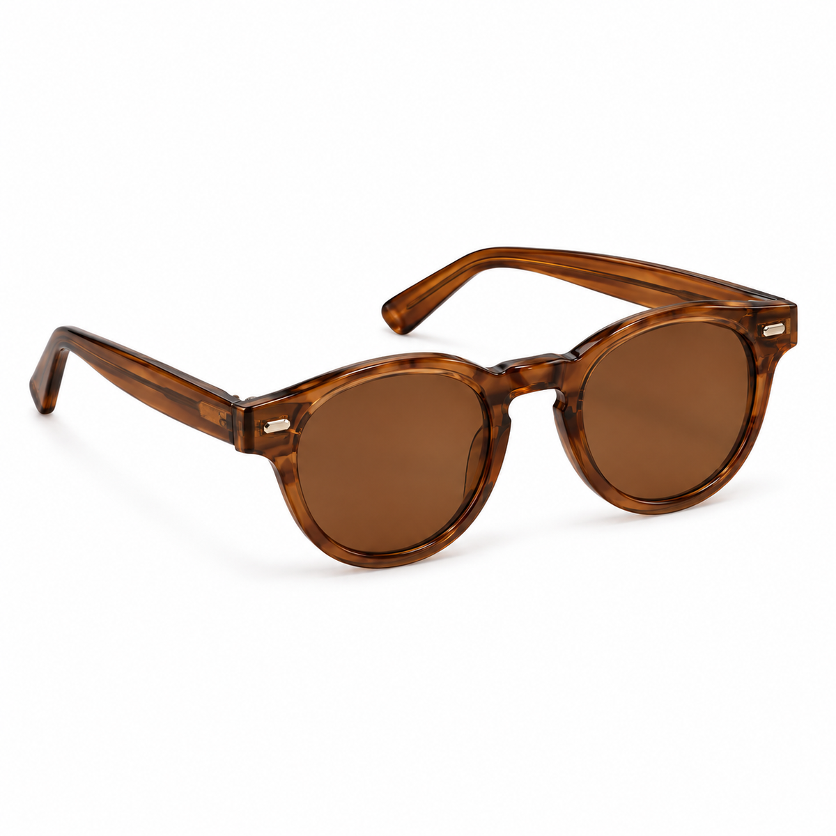 The Monroe | Round Sunglasses in Crystal Brown / Brown