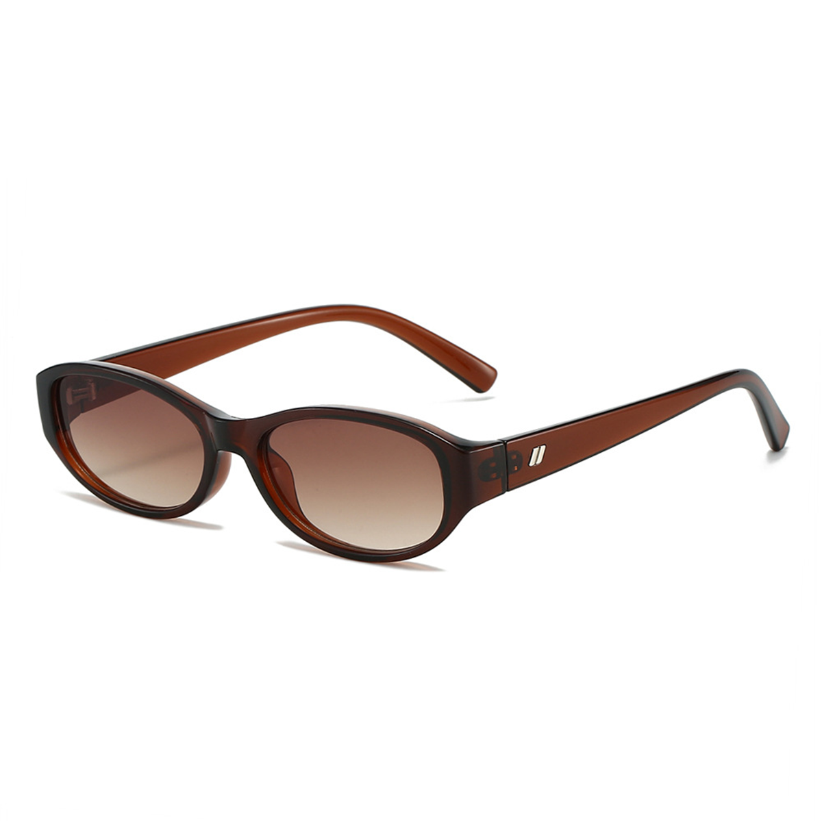 The Sloane | Oval Sunglasses in Brown / Brown Gradient