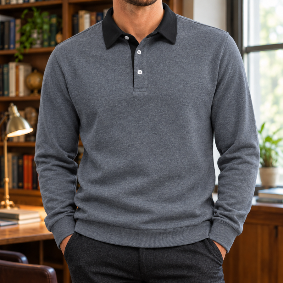 The Brenton | Polo Collar Fleece Sweatshirt