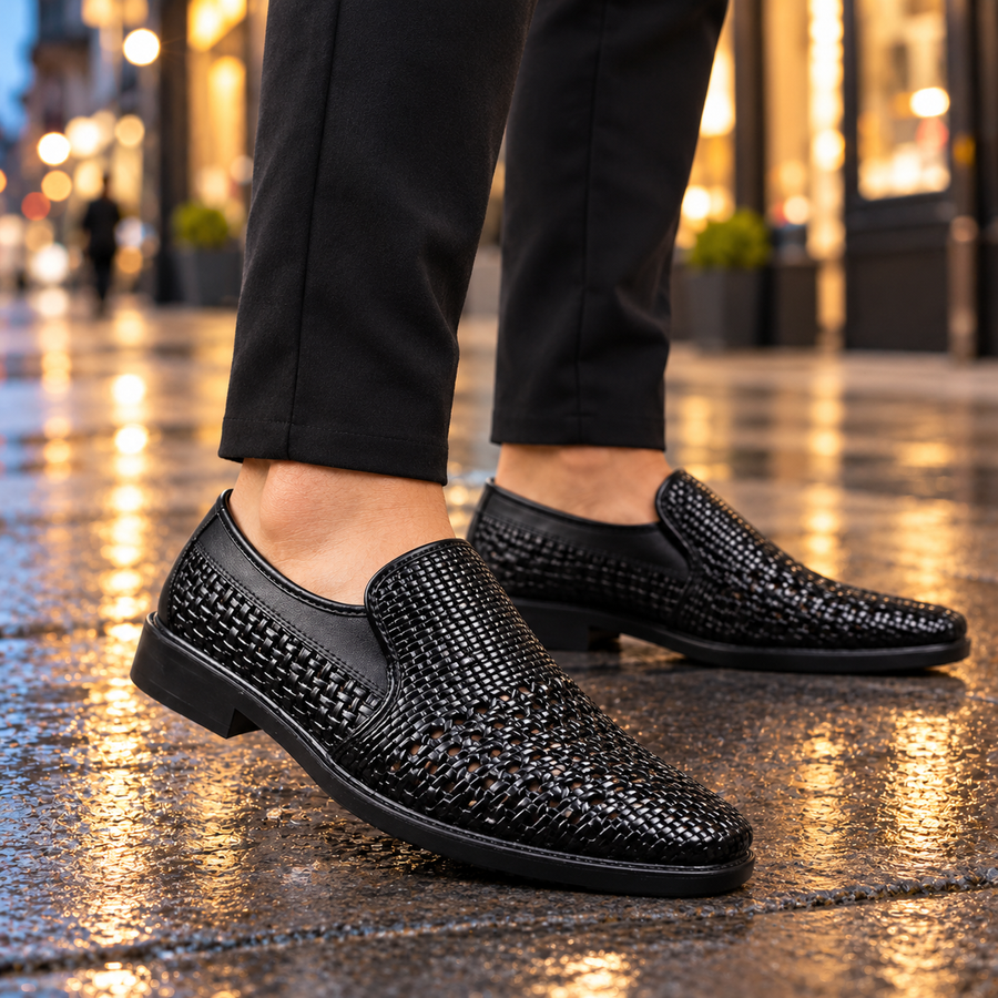 The Hamilton | Woven Leather Slip-On Loafers