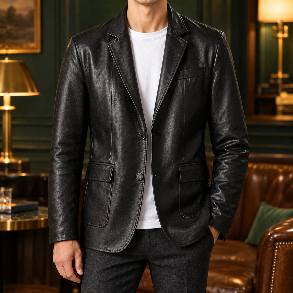 The Nightfall | Two-Button Blazer Jacket in Black