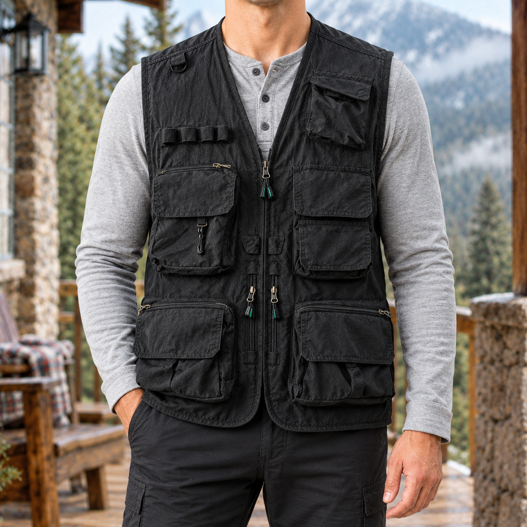 The Ridge | Multi-Pocket Utility Vest in Black